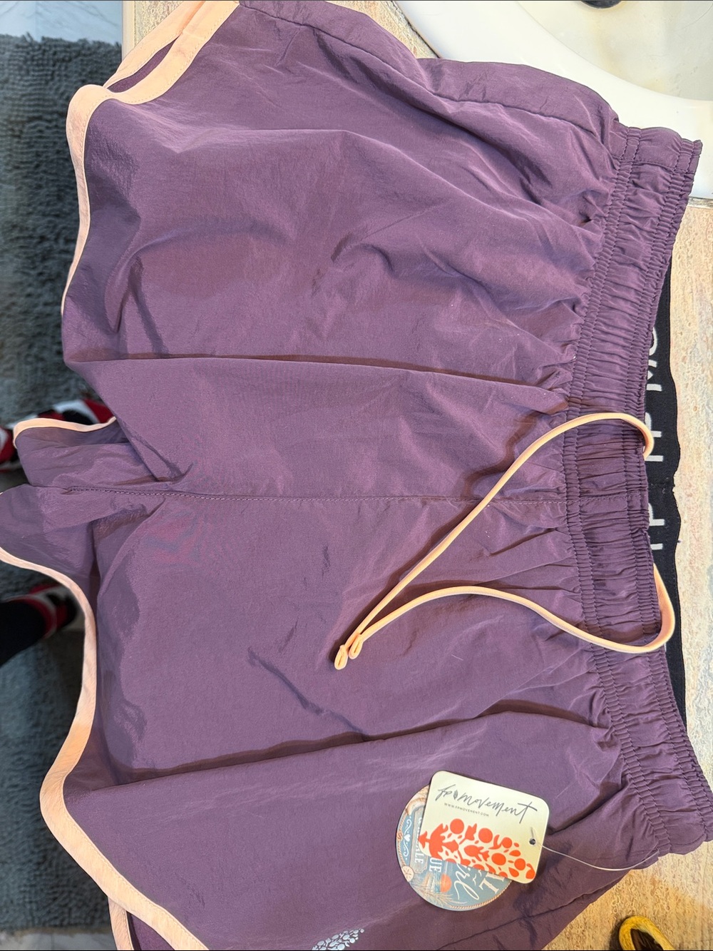 FREE MOVEMENT SIZE MEDIUM!! Women’s Purple Running Shorts with Pink Trim